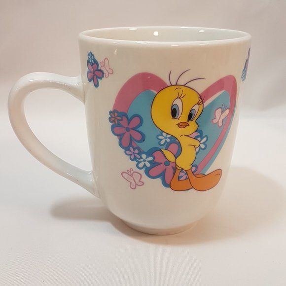 Set of 4 Vintage Warner Brothers Looney Tunes Tweetie Bird Mugs Teacups Gibson - Picture 9 of 16